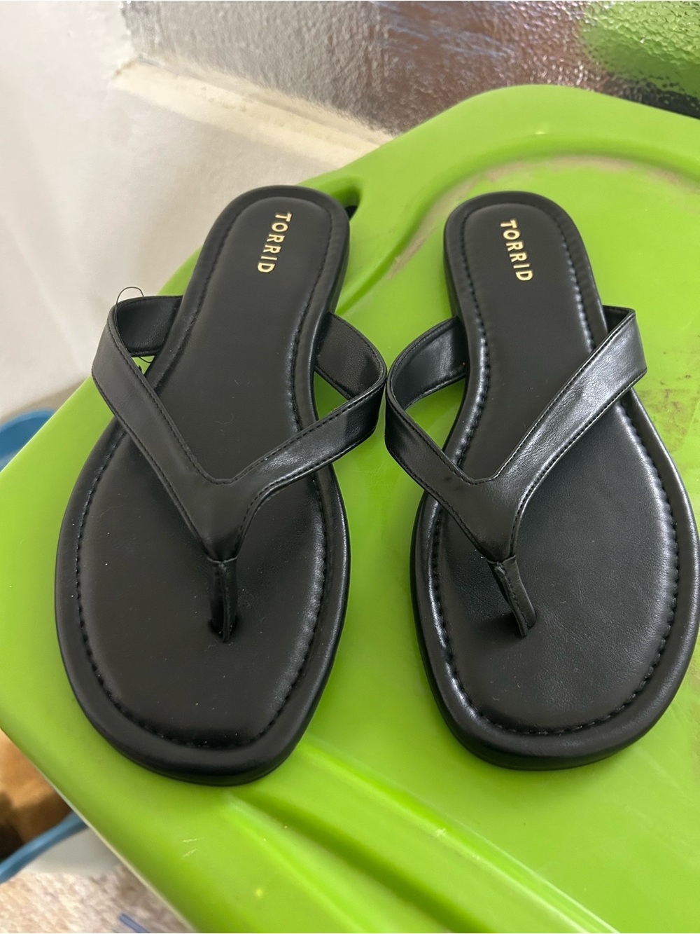 Torrid Black Padded Thong Sandals